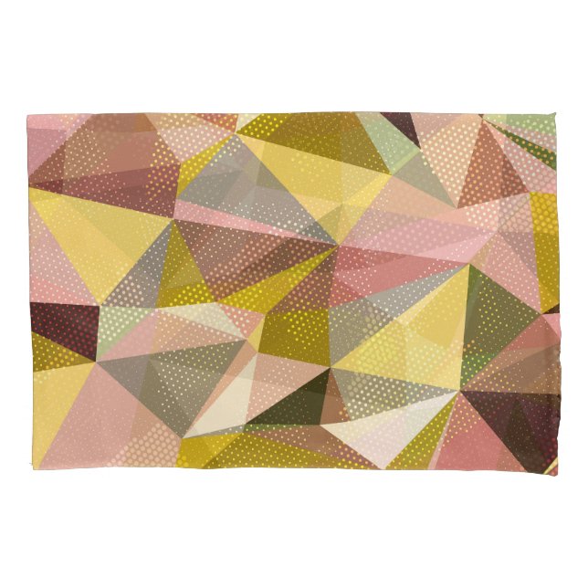 Colourful Geometric Triangles Abstract Texture. Pillowcase (Front)