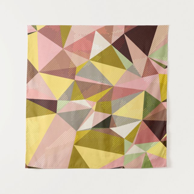 Colourful Geometric Triangles Abstract Texture. Tapestry (Front)