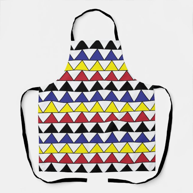 Colourful Geometric Triangles Pattern    Apron (Front)