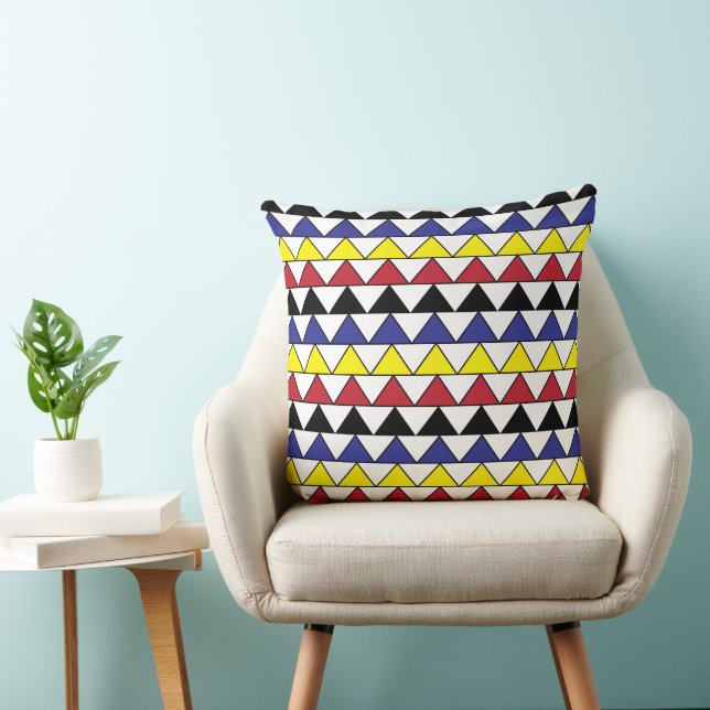 Colourful Geometric Triangles Pattern Cushion (Chair)