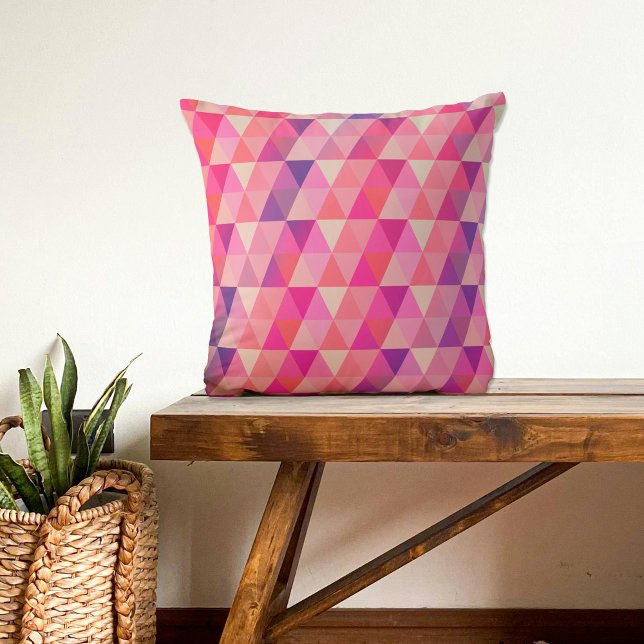 Colourful Geometric Triangles Pattern Cushion (Creator Uploaded)