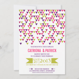 Colourful Geometric Triangles Wedding Invitation