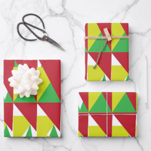 Colourful Geometric Triangles Wrapping Paper Sheet