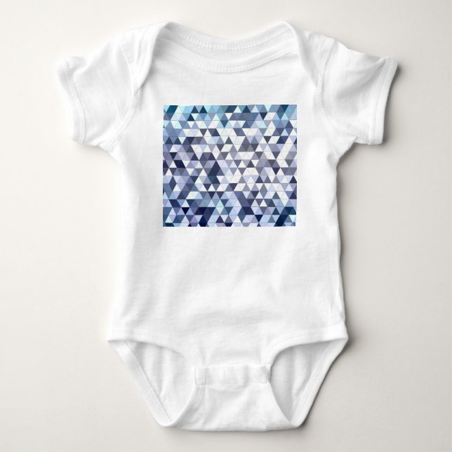 Colourful geometric triangular mosaic: abstract ba baby bodysuit (Front)