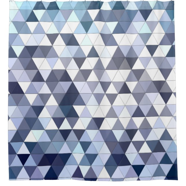 Colourful geometric triangular mosaic: abstract ba shower curtain (Front)