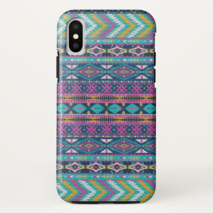 Colourful Geometric Tribal Pattern iPhone X Case