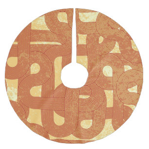 Colourful Geometric Vintage Abstract. Brushed Polyester Tree Skirt