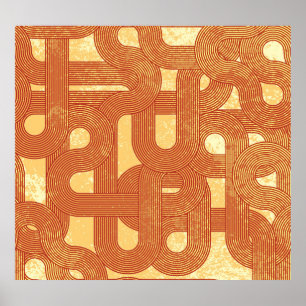 Colourful Geometric Vintage Abstract. Poster