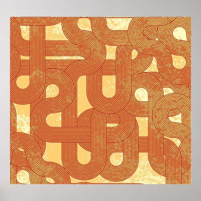 Colourful Geometric Vintage Abstract. Poster (Front)
