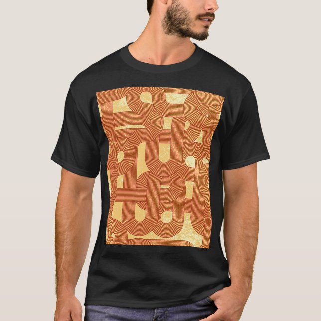 Colourful Geometric Vintage Abstract. T-Shirt (Front)