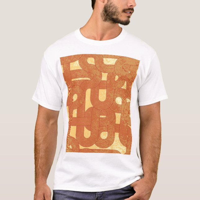 Colourful Geometric Vintage Abstract. T-Shirt (Front)