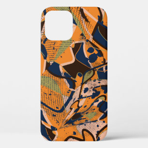 Colourful geometric vintage seamless backdrop. iPhone 12 case