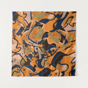 Colourful geometric vintage seamless backdrop. tapestry