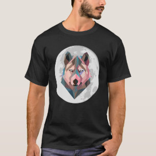 Colourful Geometric Wolf Head Moon Men's Women How T-Shirt