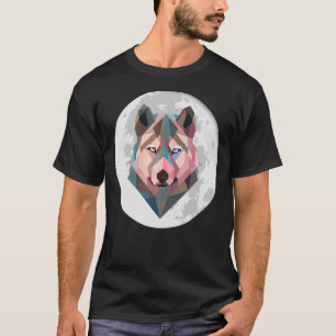 Colourful Geometric Wolf Head Moon Men's Women How T-Shirt