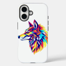Colourful Geometric Wolf iPhone / iPad case
