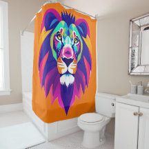 Colourful Geometrical Lion Head