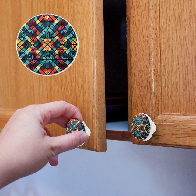 Colourful Geometry Ceramic Knob (Creator Uploaded)