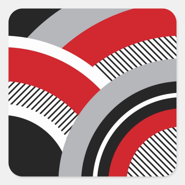 Colourful geometry square sticker (Front)