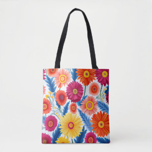 Colourful Gerbera Daisies Floral Tote Bag
