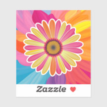 Colourful Gerbera Daisy Floral Sticker
