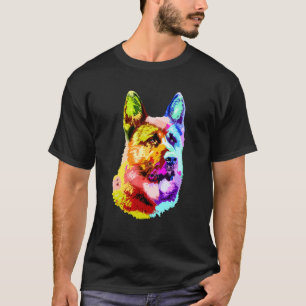 Colourful German Shepherd Dog Dad Mum Owner Pop A T-Shirt