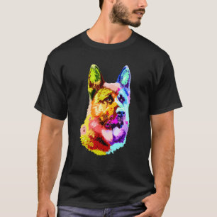 Colourful German Shepherd Dog Dad Mum Owner Pop Ar T-Shirt
