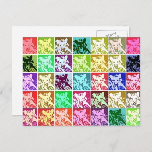 Colourful German Shepherd Dog Pop Art Horizontal Postcard (Front/Back)