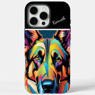 Colourful German Shepherd Portrait iPhone 16 Pro Max Case