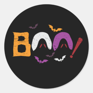 Colourful Ghost "Boo!" Halloween Sticker
