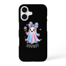 Colourful Ghost Design with Bow and Flower