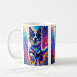 Colourful giant happy playful funny dog, splash coffee mug