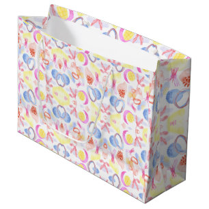 Colourful gift bag featuring a playful design