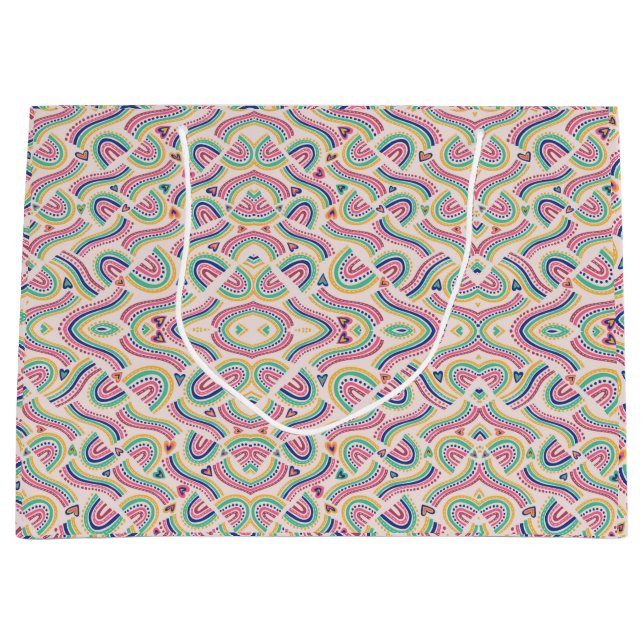 Colourful gift bag with a psychedelic pattern  (Front)