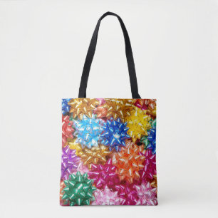 Colourful gift bows party present bow tote bag
