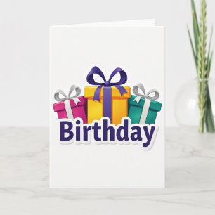 Colourful Gift Boxes Birthday Card