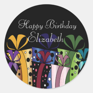 Colourful Gift Presents   Customise  Classic Round Sticker