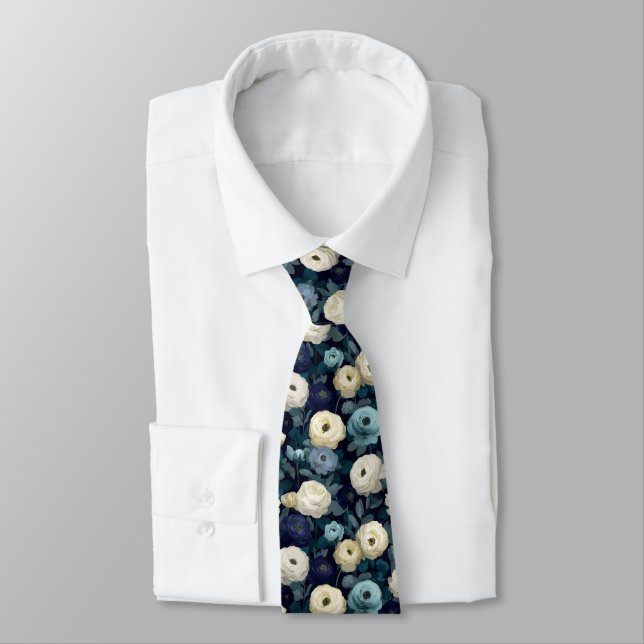 Colourful Gifts For Guys Ranunculus Floral Tie (Tied)