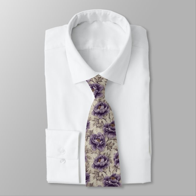 Colourful Gifts For Him Peonies Tie (Tied)