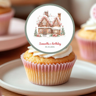 Colourful Gingerbread House Birthday Party  Classic Round Sticker