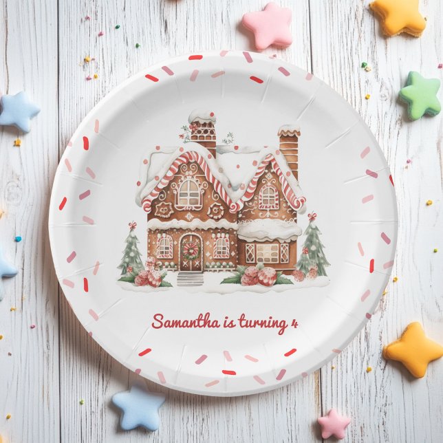 Colourful Gingerbread House Birthday Party  Paper Plate (Creator Uploaded)