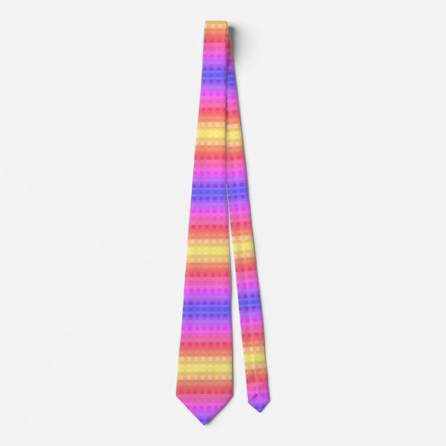 Colourful  Gingham Pattern Neck Tie (Front)