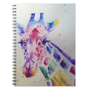 Colourful Giraffe animal Watercolour Art Book