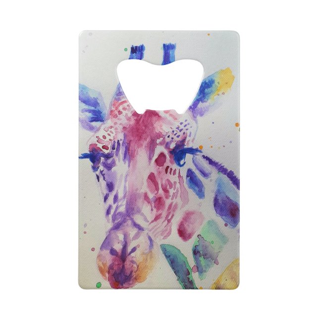 Colourful Giraffe Animal Watercolour Art Design (Front)