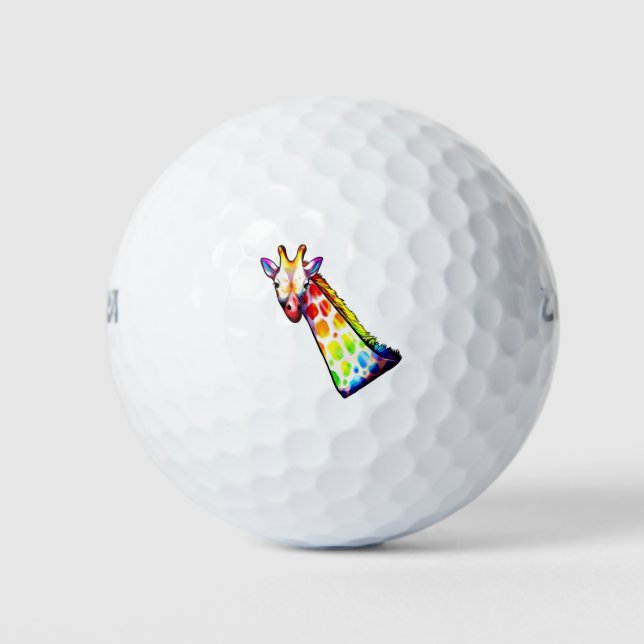 Colourful Giraffe Golf Balls (Front)