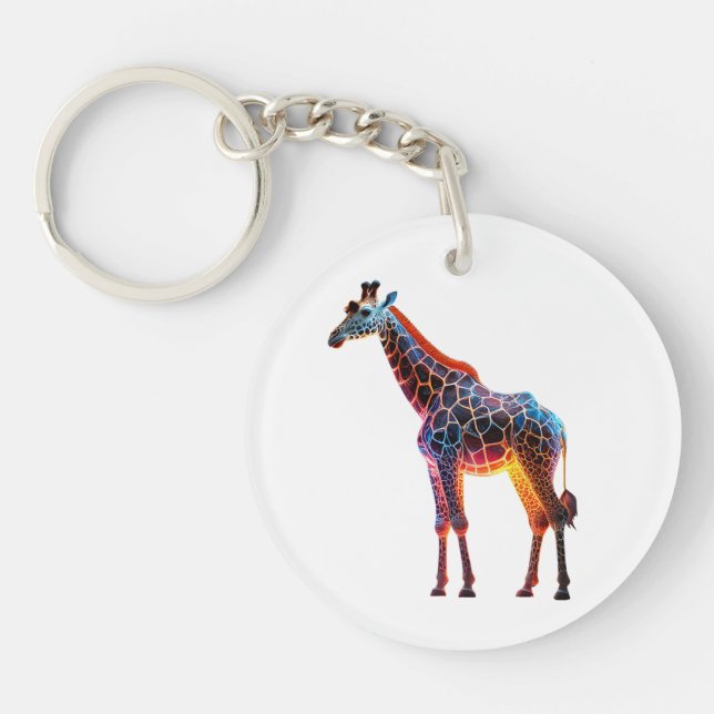 Colourful Giraffe Key Ring (Front)