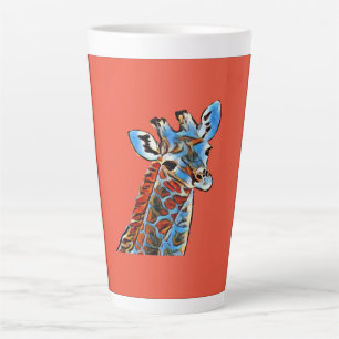 Colourful giraffe latte mug