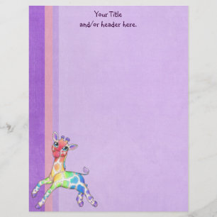 Colourful Giraffe Letterhead