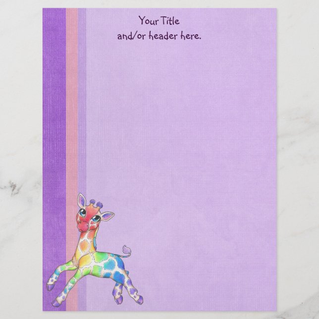 Colourful Giraffe Letterhead (Front)