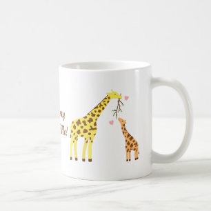 Colourful Giraffe Mummy and Baby Calf For Kids Coffee Mug
